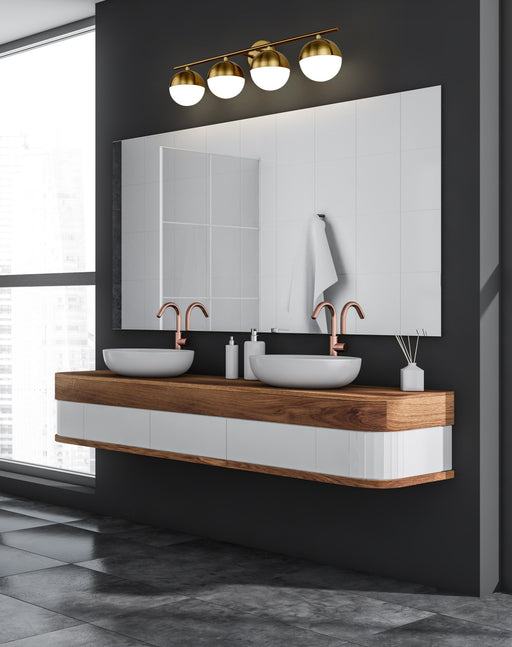 Vanity Z-Lite 7517-4V-MGLD Modern Gold Realm Sphere 4 Light Vanity Z-Lite