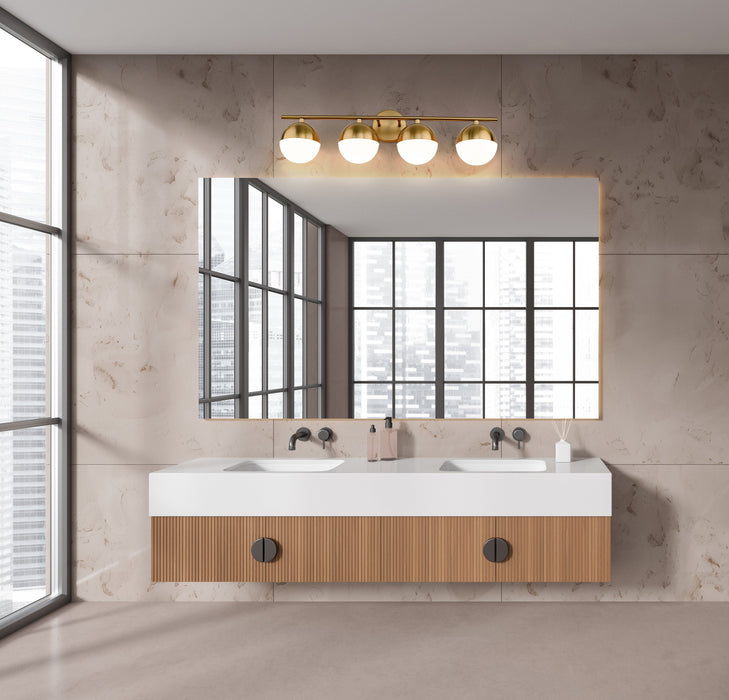 Vanity Z-Lite 7517-4V-MGLD Modern Gold Realm Sphere 4 Light Vanity Z-Lite