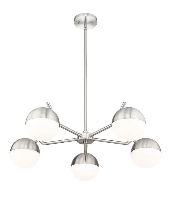 Chandelier Z-Lite 7517-5BN Brushed Nickel Realm Sphere 5 Light Chandelier Z-Lite