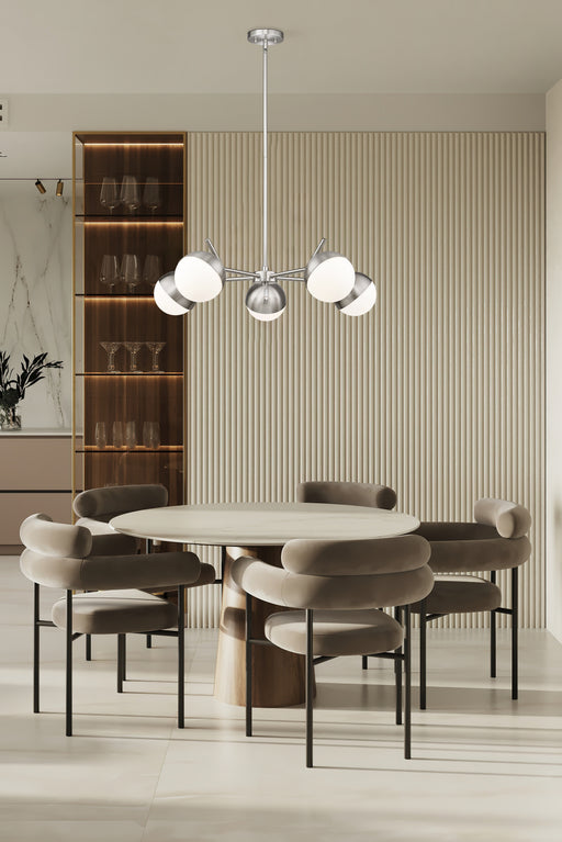 Chandelier Z-Lite 7517-5BN Brushed Nickel Realm Sphere 5 Light Chandelier Z-Lite