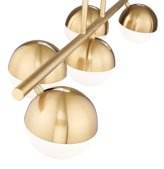Linear Chandelier Z-Lite 7517-5L-MGLD Modern Gold Realm Sphere 5 Light Linear Chandelier Z-Lite
