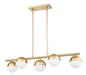 Linear Chandelier Z-Lite 7517-5L-MGLD Modern Gold Realm Sphere 5 Light Linear Chandelier Z-Lite
