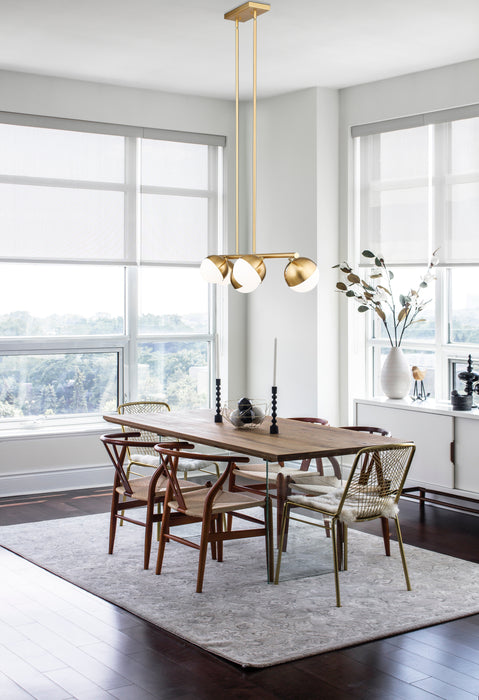 Linear Chandelier Z-Lite 7517-5L-MGLD Modern Gold Realm Sphere 5 Light Linear Chandelier Z-Lite