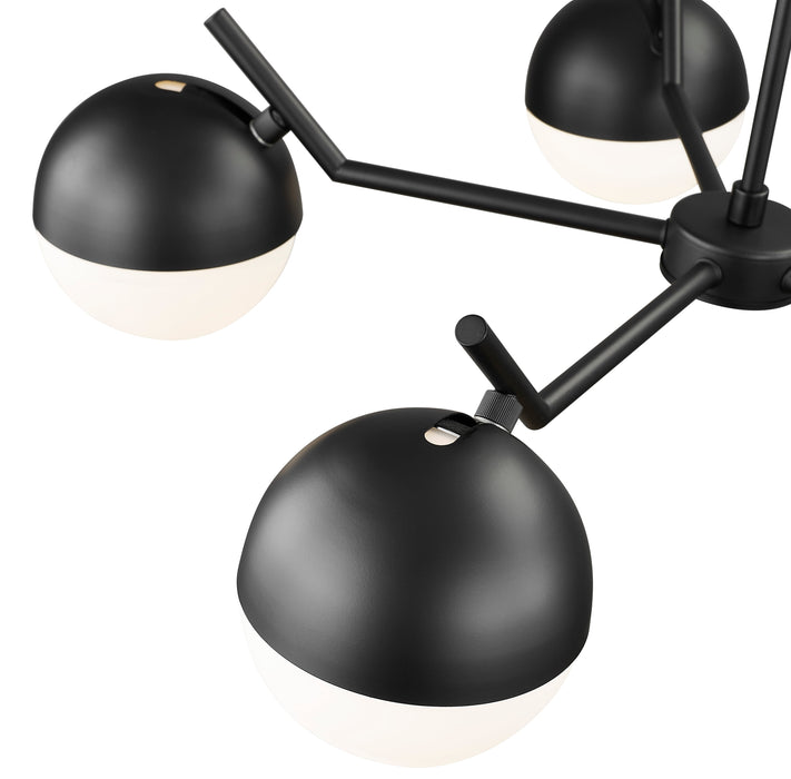 Chandelier Z-Lite 7517-5MB Matte Black Realm Sphere 5 Light Chandelier Z-Lite