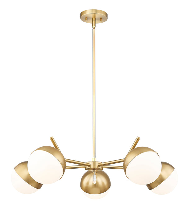 Chandelier Z-Lite 7517-5MGLD Modern Gold Realm Sphere 5 Light Chandelier Z-Lite