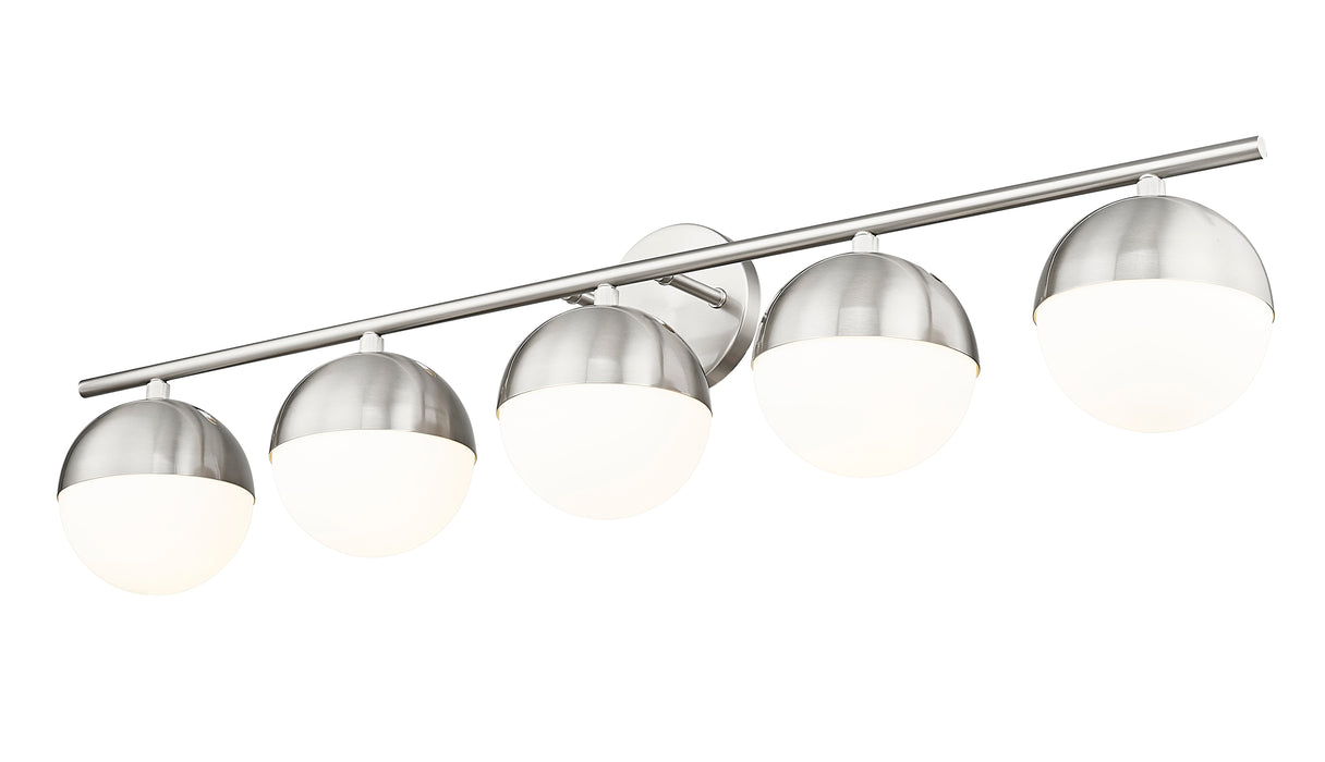 Vanity Z-Lite 7517-5V-BN Brushed Nickel Realm Sphere 5 Light Vanity Z-Lite