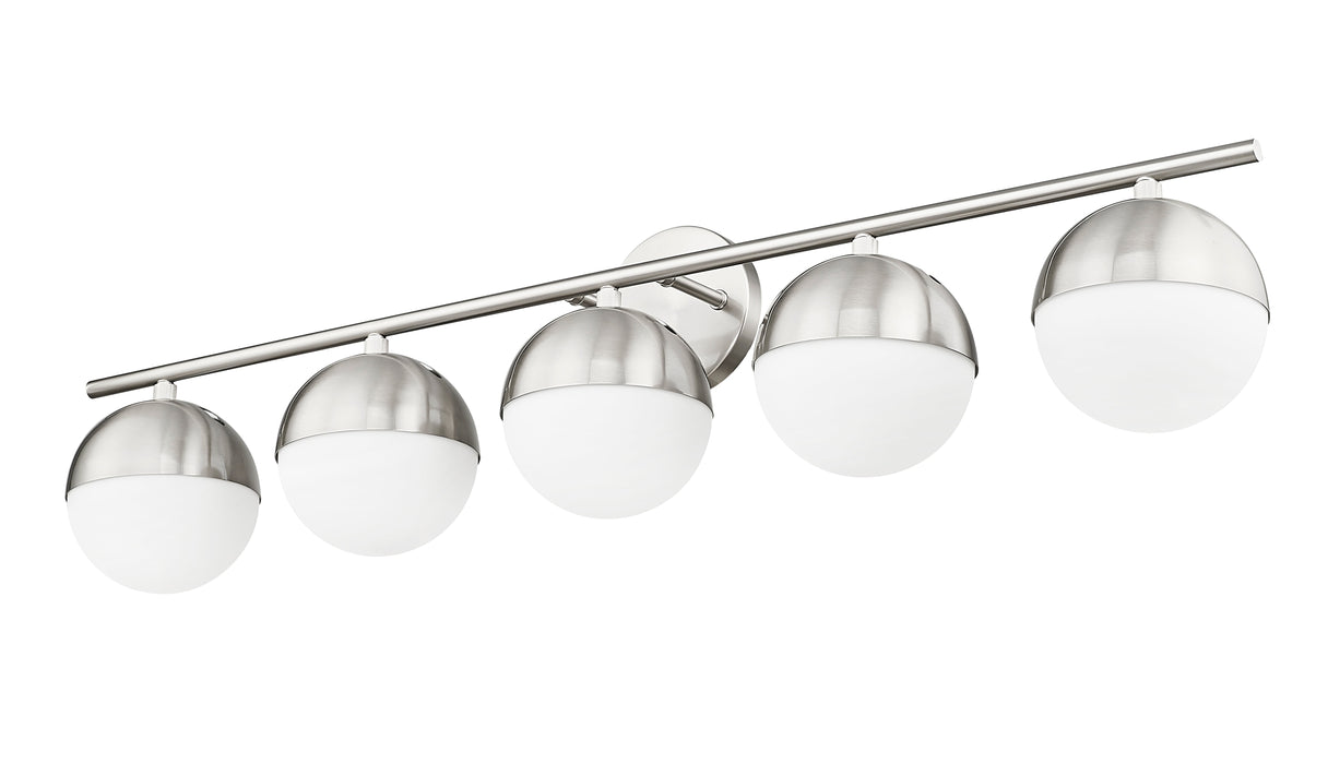 Vanity Z-Lite 7517-5V-BN Brushed Nickel Realm Sphere 5 Light Vanity Z-Lite