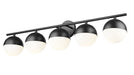 Vanity Z-Lite 7517-5V-MB Matte Black Realm Sphere 5 Light Vanity Z-Lite