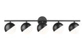 Vanity Z-Lite 7517-5V-MB Matte Black Realm Sphere 5 Light Vanity Z-Lite