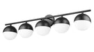 Vanity Z-Lite 7517-5V-MB Matte Black Realm Sphere 5 Light Vanity Z-Lite