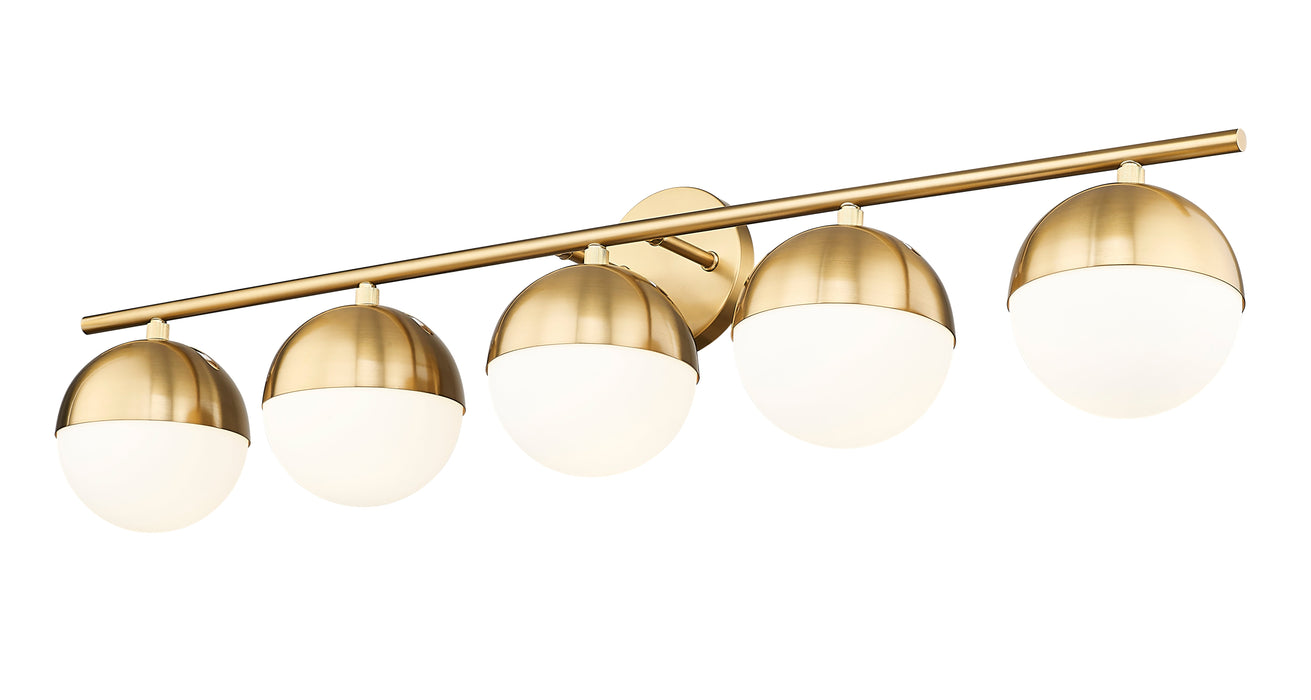 Vanity Z-Lite 7517-5V-MGLD Modern Gold Realm Sphere 5 Light Vanity Z-Lite