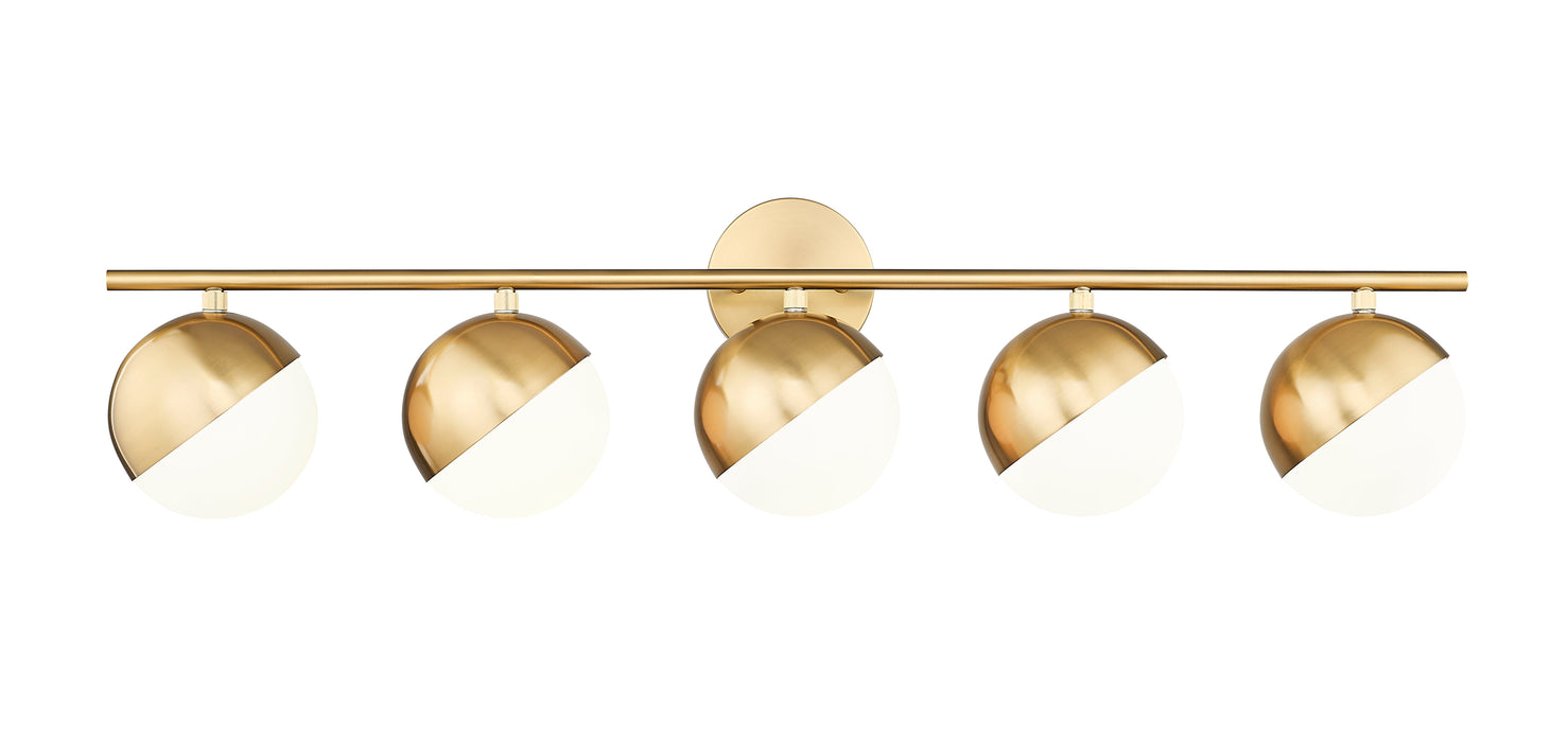 Vanity Z-Lite 7517-5V-MGLD Modern Gold Realm Sphere 5 Light Vanity Z-Lite