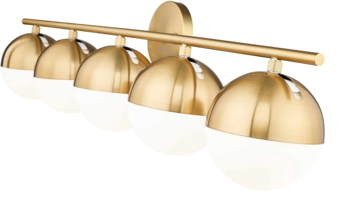 Vanity Z-Lite 7517-5V-MGLD Modern Gold Realm Sphere 5 Light Vanity Z-Lite