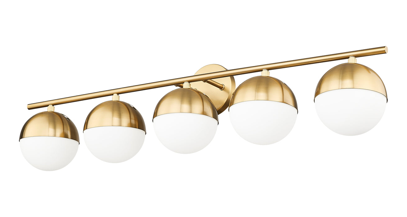 Vanity Z-Lite 7517-5V-MGLD Modern Gold Realm Sphere 5 Light Vanity Z-Lite
