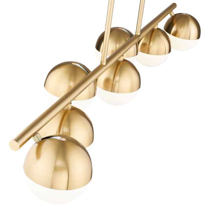 Linear Chandelier Z-Lite 7517-7L-MGLD Modern Gold Realm Sphere 7 Light Linear Chandelier Z-Lite