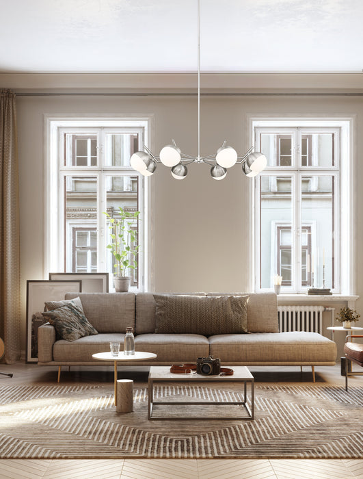 Chandelier Z-Lite 7517-8BN Brushed Nickel Realm Sphere 8 Light Chandelier Z-Lite