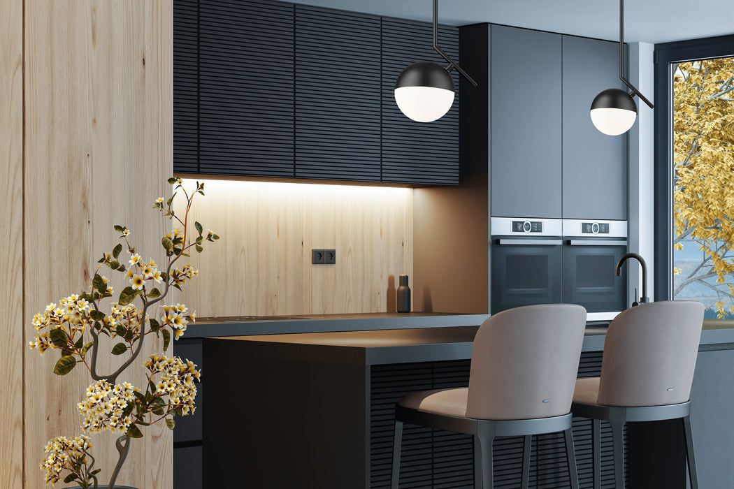 Pendant Z-Lite 7517P7-MB Matte Black Realm Sphere 1 Light Pendant Z-Lite