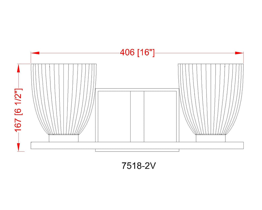 Vanity Z-Lite 7518-2V-MGLD Modern Gold Naya 2 Light Vanity Z-Lite