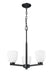 Chandelier Z-Lite 7518-3MB Matte Black Naya 3 Light Chandelier Z-Lite