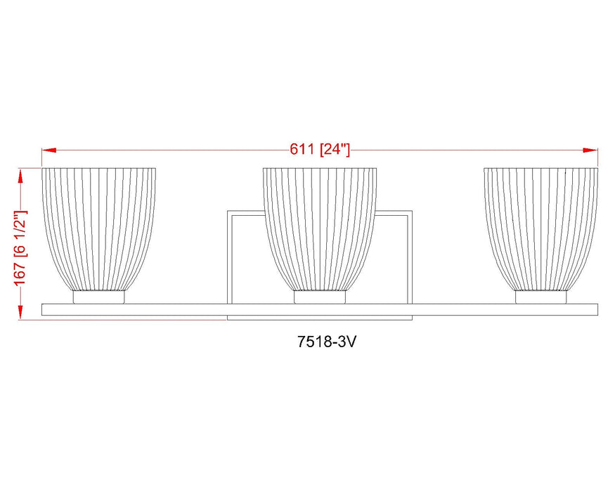Vanity Z-Lite 7518-3V-MGLD Modern Gold Naya 3 Light Vanity Z-Lite