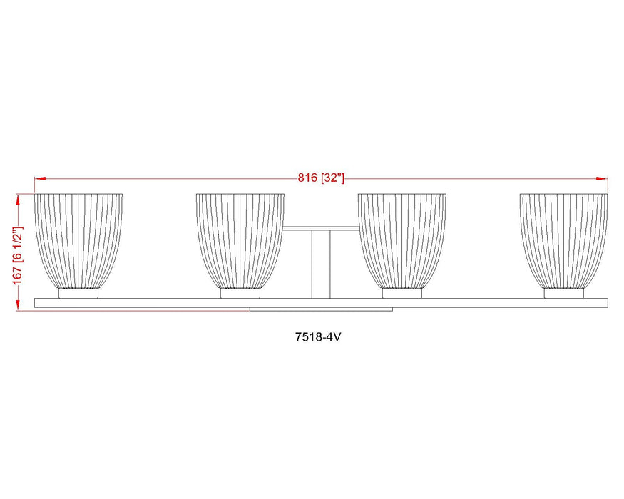 Vanity Z-Lite 7518-4V-MB Matte Black Naya 4 Light Vanity Z-Lite