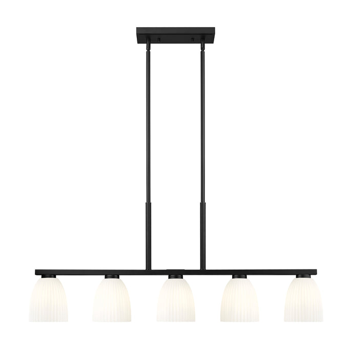 Linear Chandelier Z-Lite 7518-5L-MB Matte Black Naya 5 Light Linear Chandelier Z-Lite