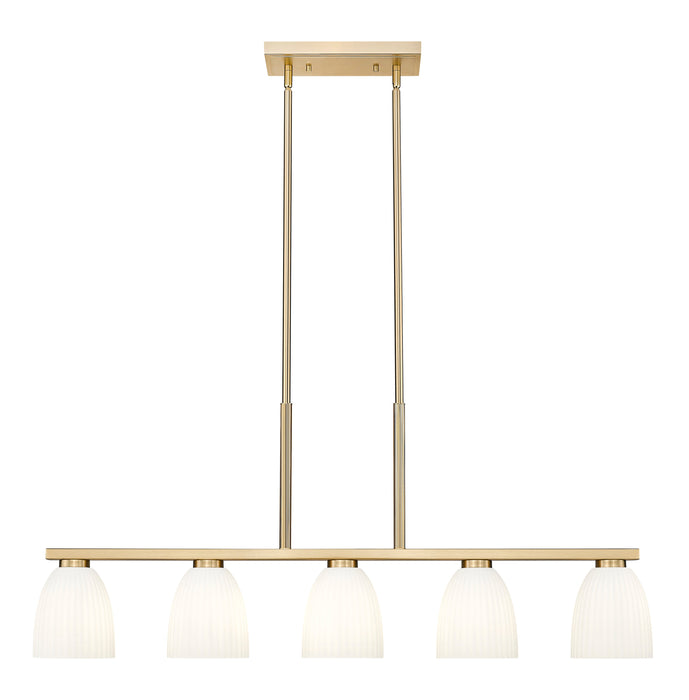 Linear Chandelier Z-Lite 7518-5L-MGLD Modern Gold Naya 5 Light Linear Chandelier Z-Lite