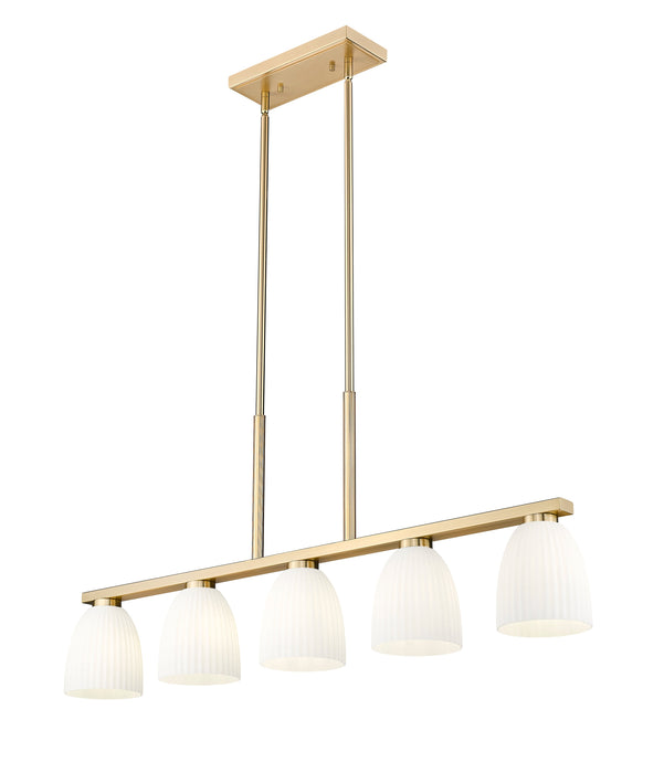 Linear Chandelier Z-Lite 7518-5L-MGLD Modern Gold Naya 5 Light Linear Chandelier Z-Lite