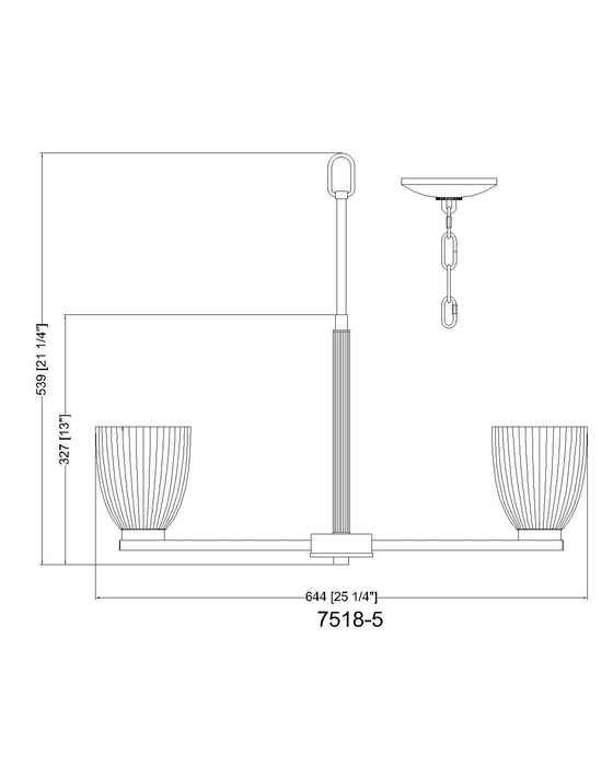 Chandelier Z-Lite 7518-5MGLD Modern Gold Naya 5 Light Chandelier Z-Lite