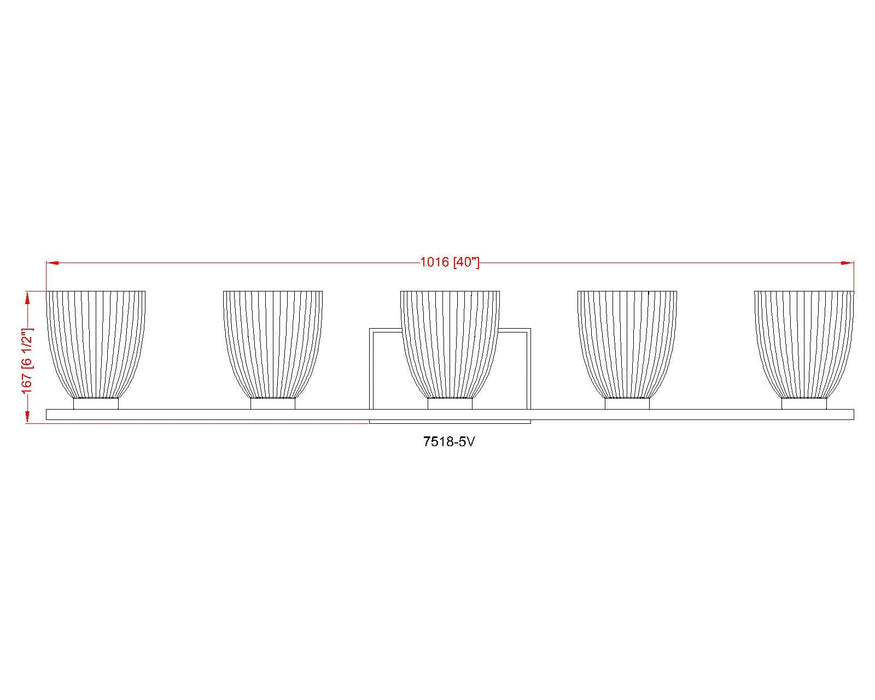 Vanity Z-Lite 7518-5V-MB Matte Black Naya 5 Light Vanity Z-Lite