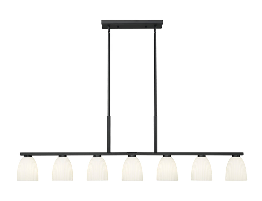 Linear Chandelier Z-Lite 7518-7L-MB Matte Black Naya 7 Light Linear Chandelier Z-Lite