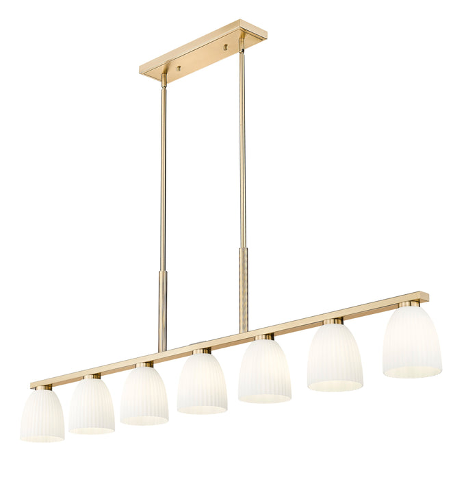 Linear Chandelier Z-Lite 7518-7L-MGLD Modern Gold Naya 7 Light Linear Chandelier Z-Lite