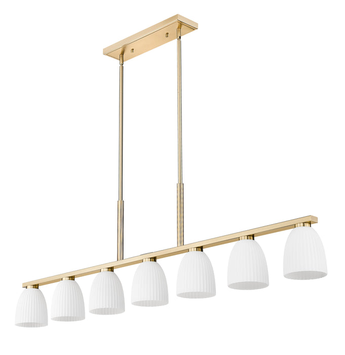 Linear Chandelier Z-Lite 7518-7L-MGLD Modern Gold Naya 7 Light Linear Chandelier Z-Lite