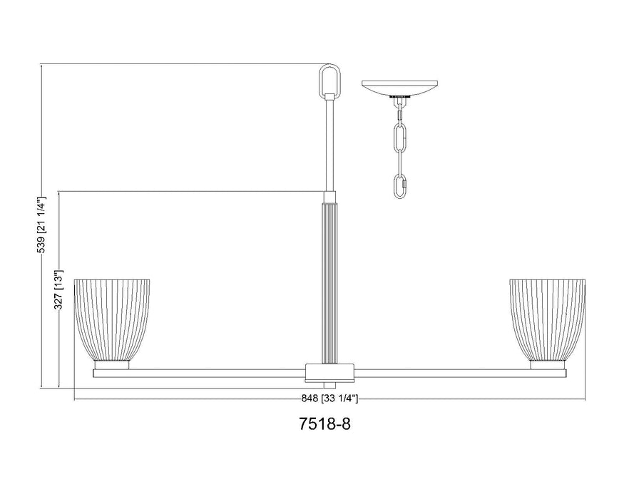Chandelier Z-Lite 7518-8MB Matte Black Naya 8 Light Chandelier Z-Lite