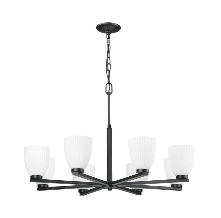 Chandelier Z-Lite 7518-8MB Matte Black Naya 8 Light Chandelier Z-Lite
