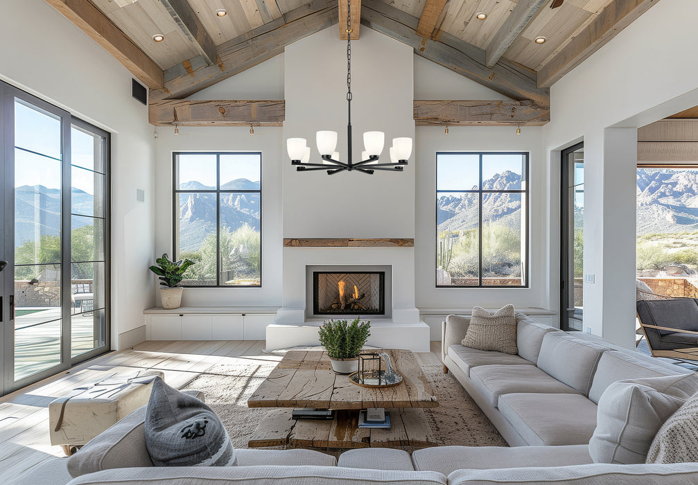 Chandelier Z-Lite 7518-8MB Matte Black Naya 8 Light Chandelier Z-Lite