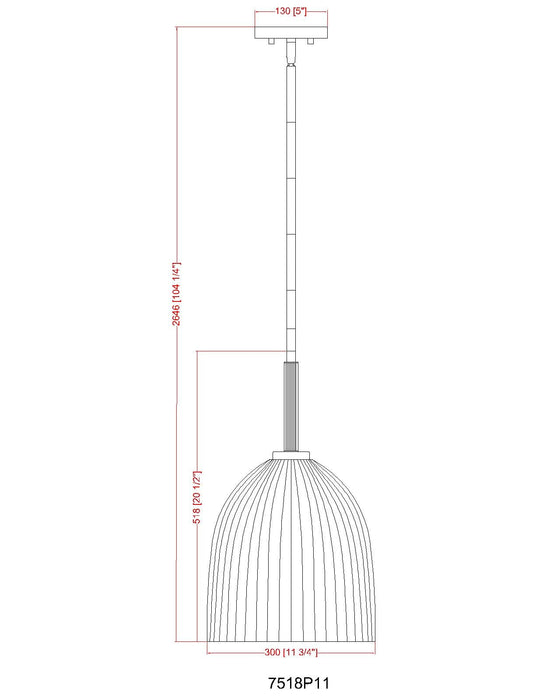 Pendant Z-Lite 7518P11-MB Matte Black Naya 1 Light Pendant Z-Lite