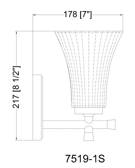 Wall Sconce Z-Lite 7519-1S-CH Chrome Belle 1 Light Wall Sconce Z-Lite