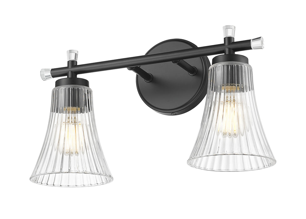 Vanity Z-Lite 7519-2V-MB Matte Black Belle 2 Light Vanity Z-Lite
