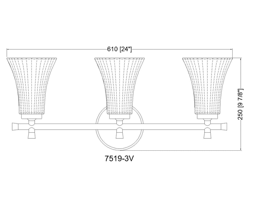 Vanity Z-Lite 7519-3V-CH Chrome Belle 3 Light Vanity Z-Lite