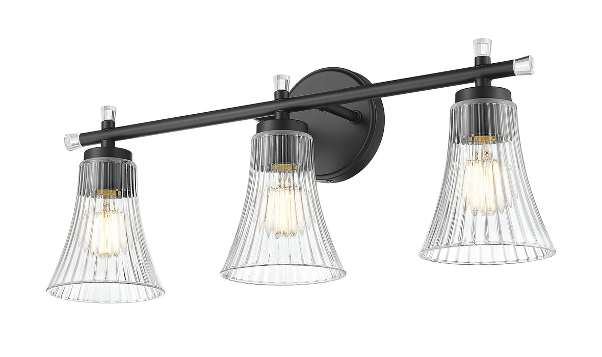 Vanity Z-Lite 7519-3V-MB Matte Black Belle 3 Light Vanity Z-Lite