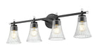 Vanity Z-Lite 7519-4V-MB Matte Black Belle 4 Light Vanity Z-Lite