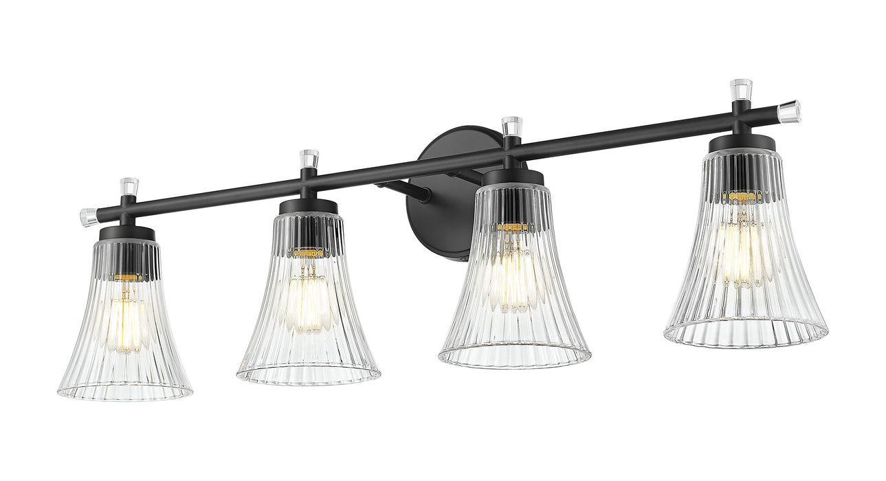 Vanity Z-Lite 7519-4V-MB Matte Black Belle 4 Light Vanity Z-Lite