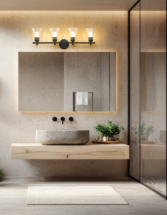 Vanity Z-Lite 7519-4V-MB Matte Black Belle 4 Light Vanity Z-Lite