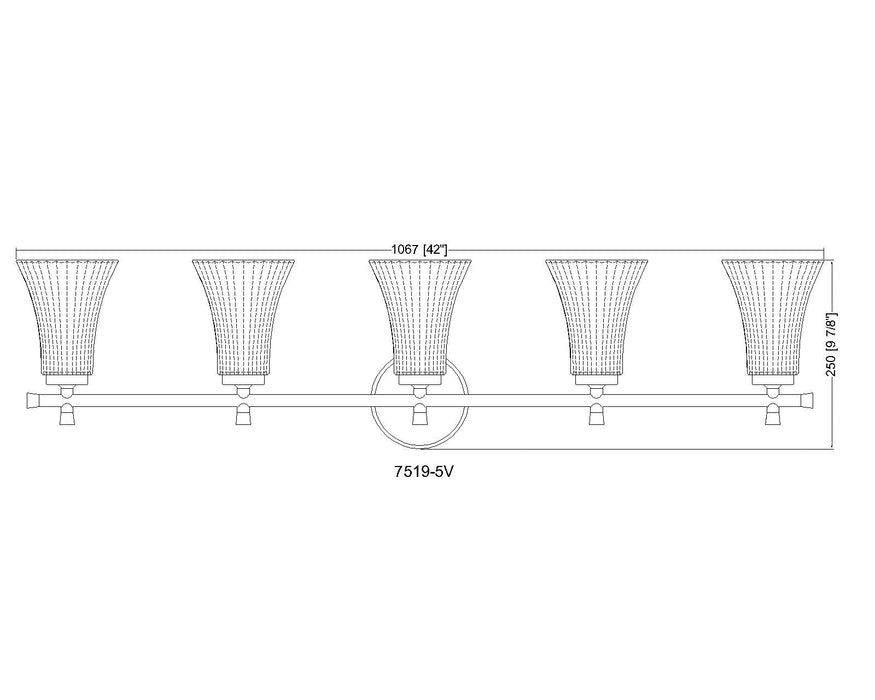 Vanity Z-Lite 7519-5V-BN Brushed Nickel Belle 5 Light Vanity Z-Lite