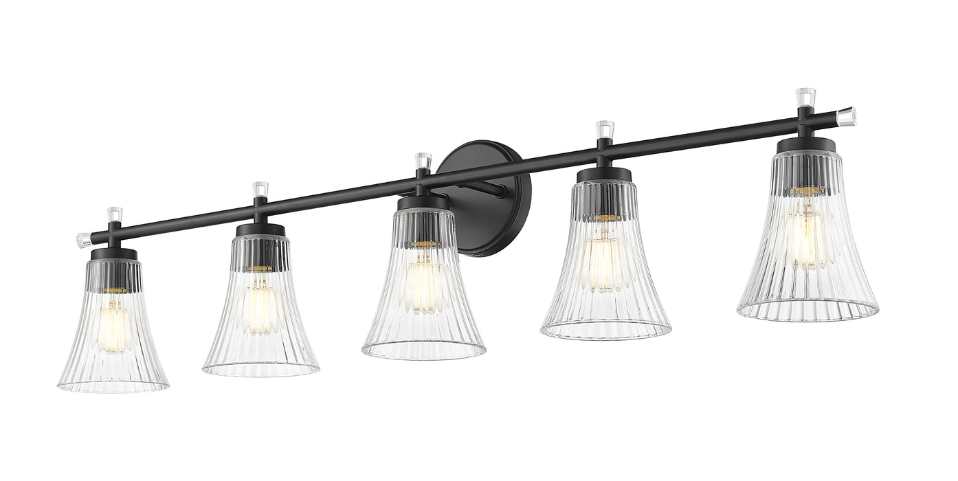 Vanity Z-Lite 7519-5V-MB Matte Black Belle 5 Light Vanity Z-Lite