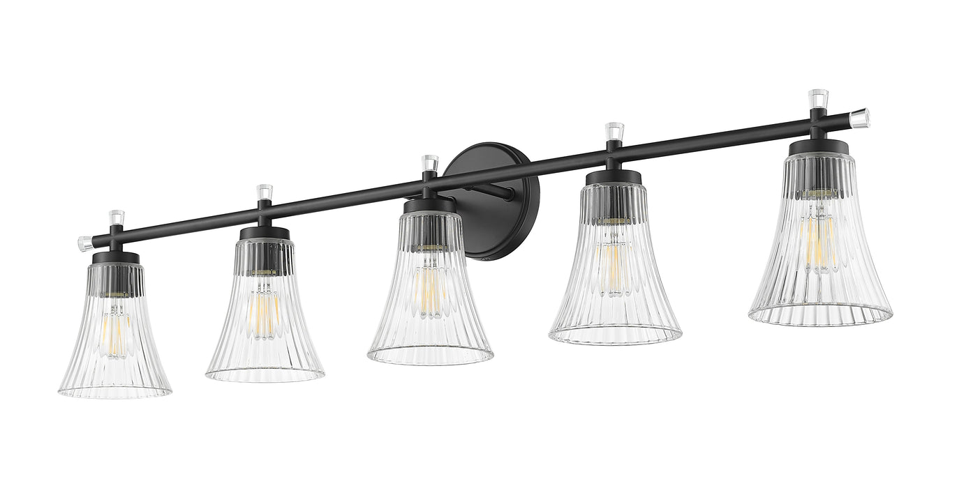 Vanity Z-Lite 7519-5V-MB Matte Black Belle 5 Light Vanity Z-Lite