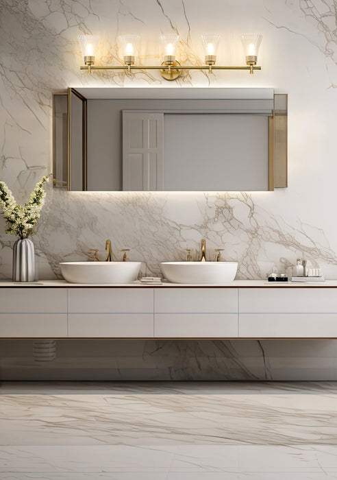 Vanity Z-Lite 7519-5V-MGLD Modern Gold Belle 5 Light Vanity Z-Lite