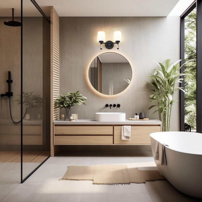 Vanity Z-Lite 7700-2V-MB Matte Black Henri 2 Light Vanity Z-Lite