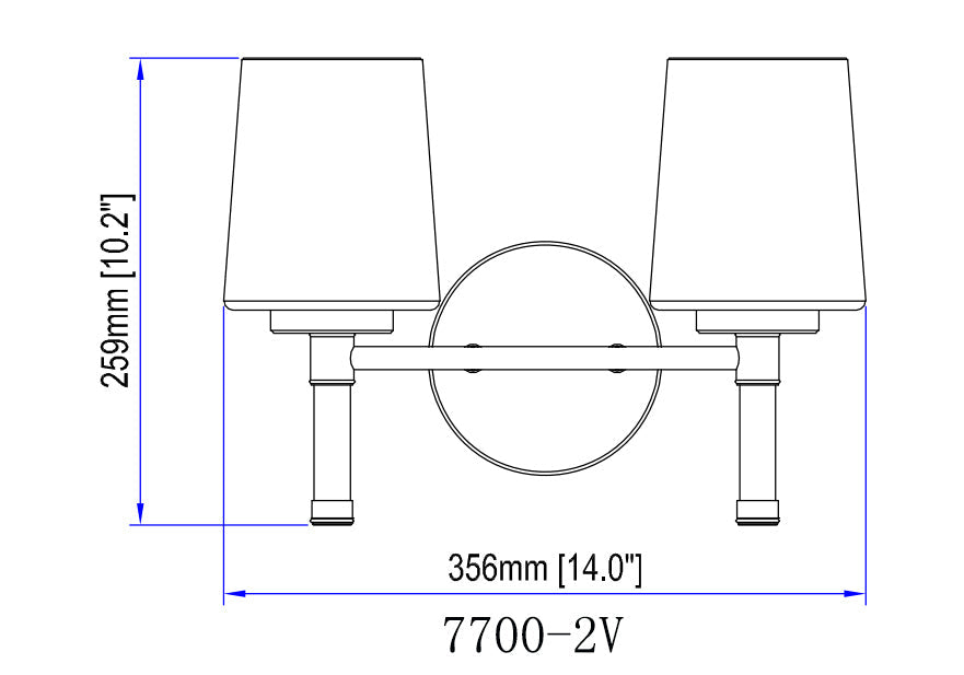 Vanity Z-Lite 7700-2V-MGLD Modern Gold Henri 2 Light Vanity Z-Lite